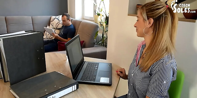 czech,feet,foot fetish,footjob,table